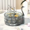 Self-designed Swan Dream Desktop jewelry Box, cross-border large-capacity stud earrings, earrings and jewelry storage box details Picture